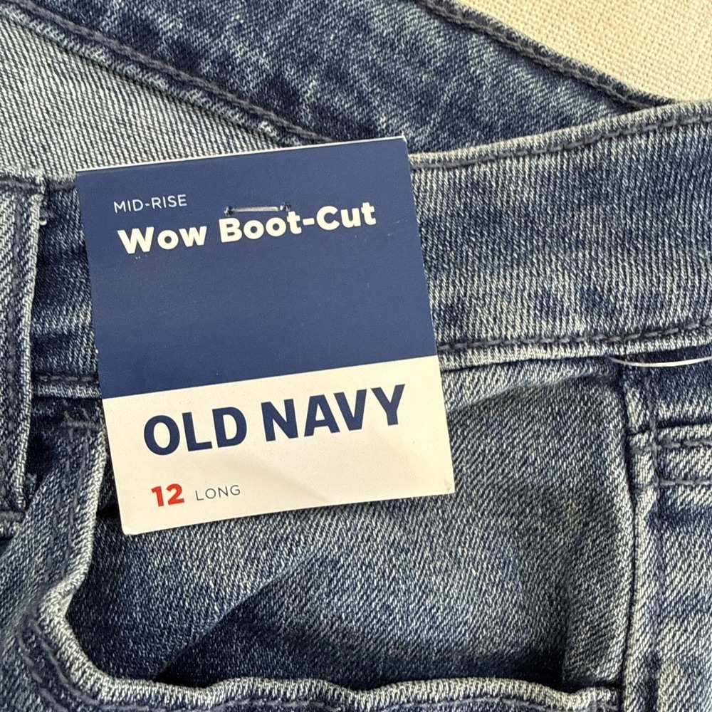Old Navy Wow Bootcut Jeans Womens 12 Long Blue Mid Rise Stretch Denim Y2K - Picture 11 of 12